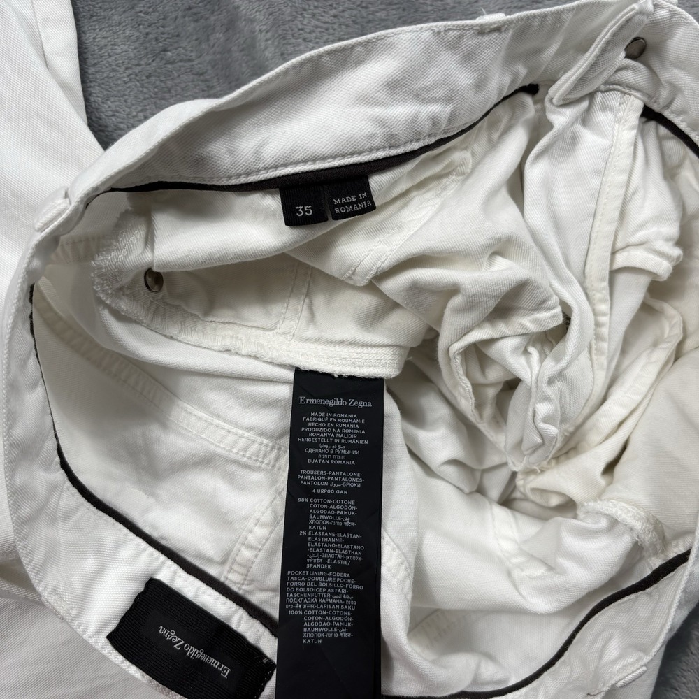 Ermenegildo Zegna Mens White Jeans Size 34x34 Quiet Luxury Preppy - Picture 3 of 8